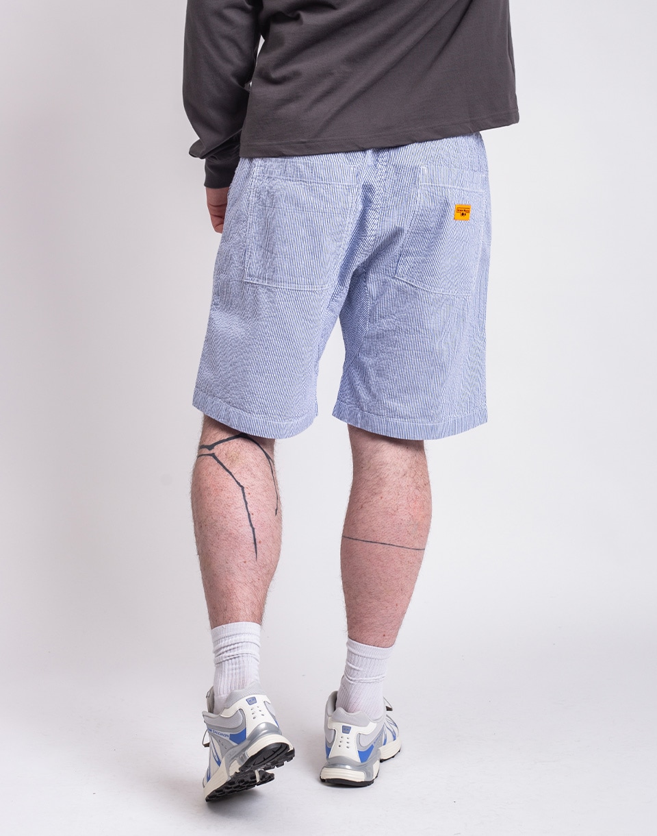 Service Works Seersucker Chef Shorts NAVY STRIPE M
