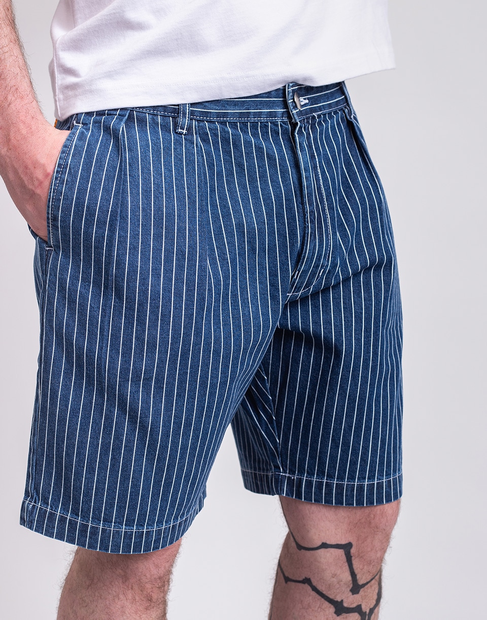 Service Works Pinstripe Part Timer Shorts INDIGO M