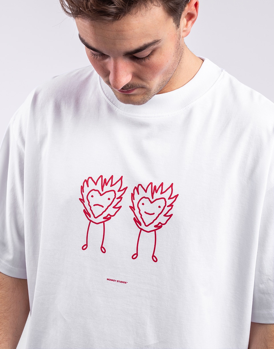 Monkey Studios Tričko Fire Guys White M