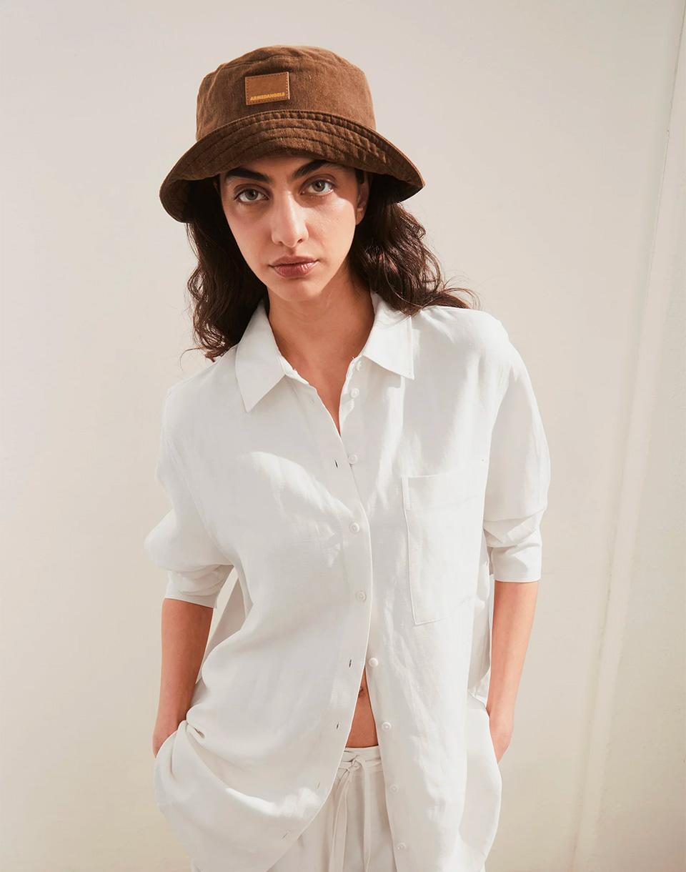 Armedangels Linen Blend Shirt Blouse 1609 oatmilk M