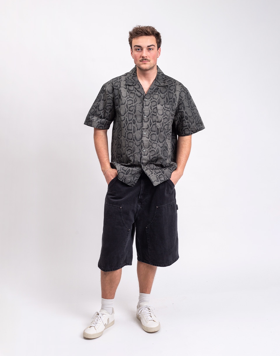 Carhartt WIP S/S Snake Camo Shirt Snake Camo, Leaf garment dyed M