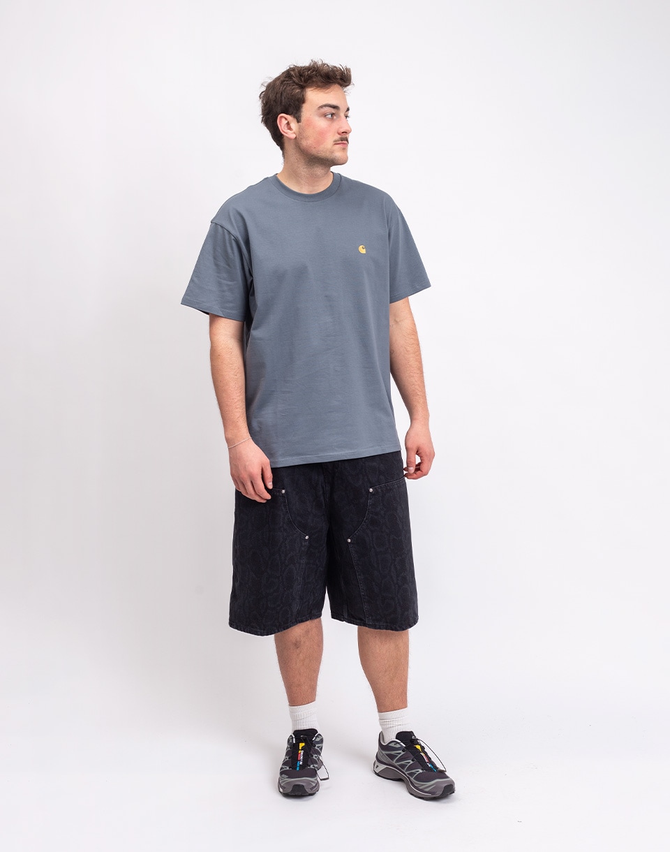 Carhartt WIP S/S Chase T-Shirt Cozy Blue/Gold M