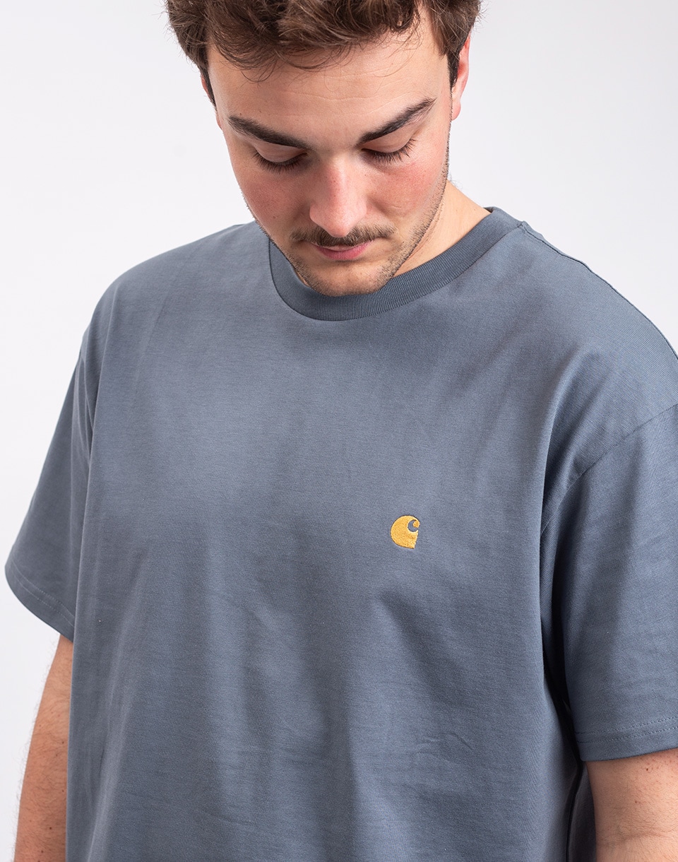 Carhartt WIP S/S Chase T-Shirt Cozy Blue/Gold M