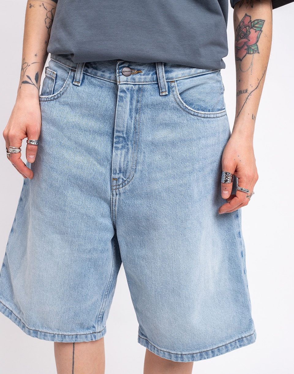 Carhartt WIP W' Brandon Short Blue heavy worn bleached S