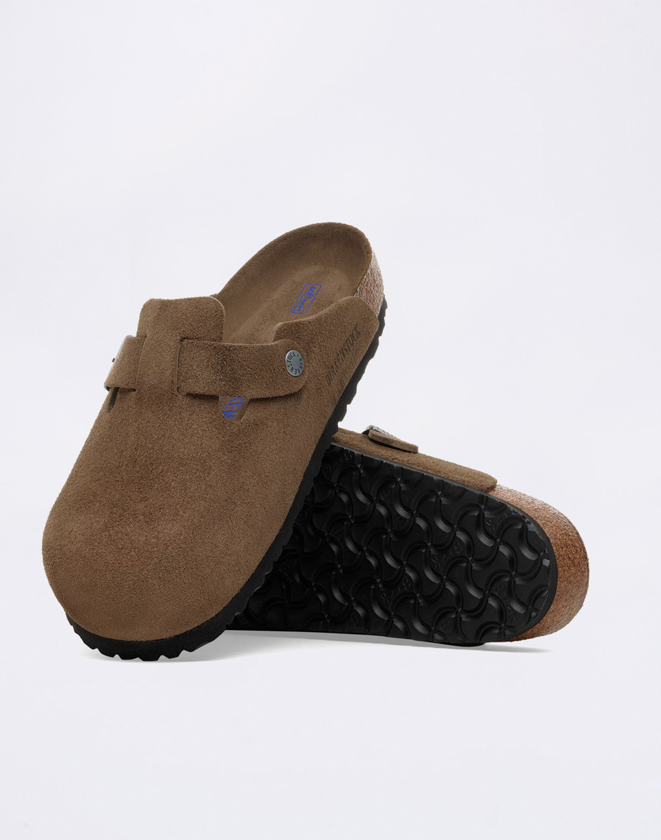 Birkenstock Boston Soft Footbed Suede Leather Dark Tea Tonal FB 37
