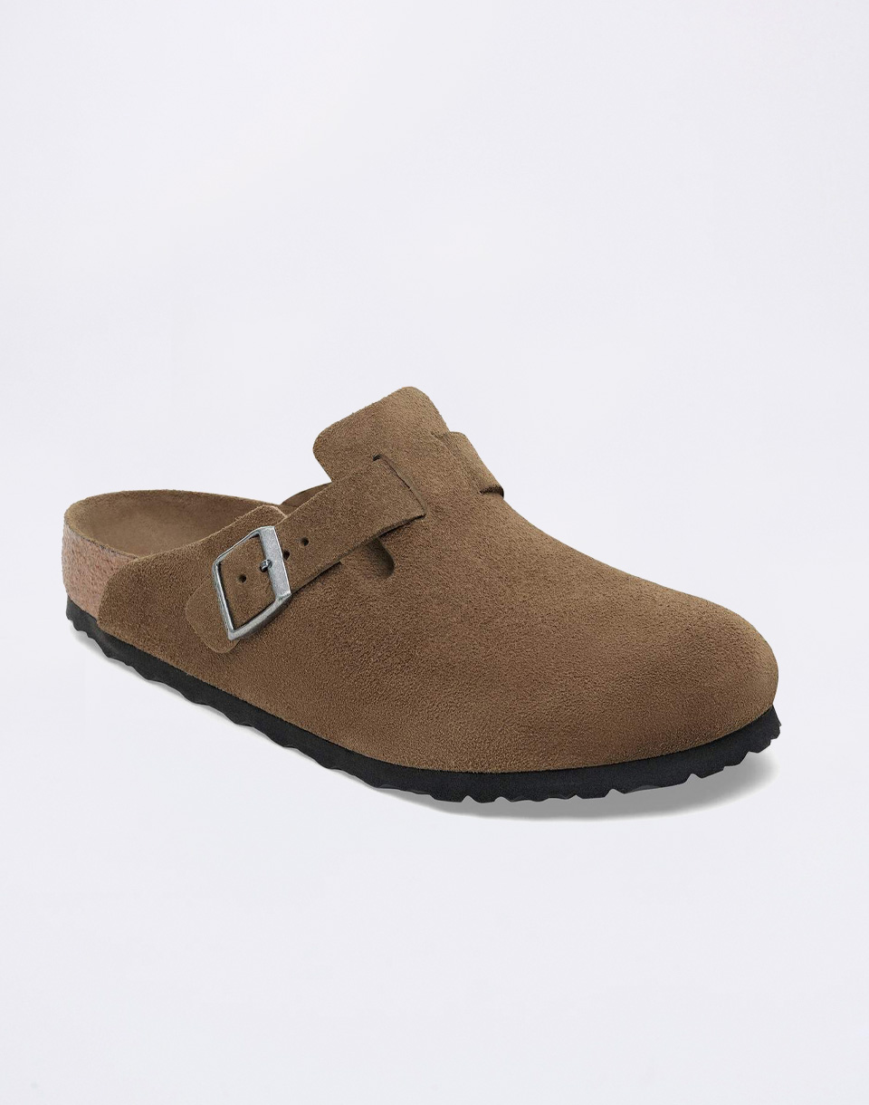 Birkenstock Boston Soft Footbed Suede Leather Dark Tea Tonal FB 37