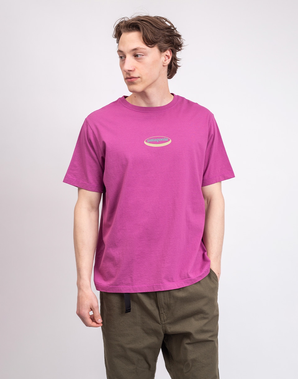 Patagonia M's '95 Oval Logo T-Shirt Faded Magenta S