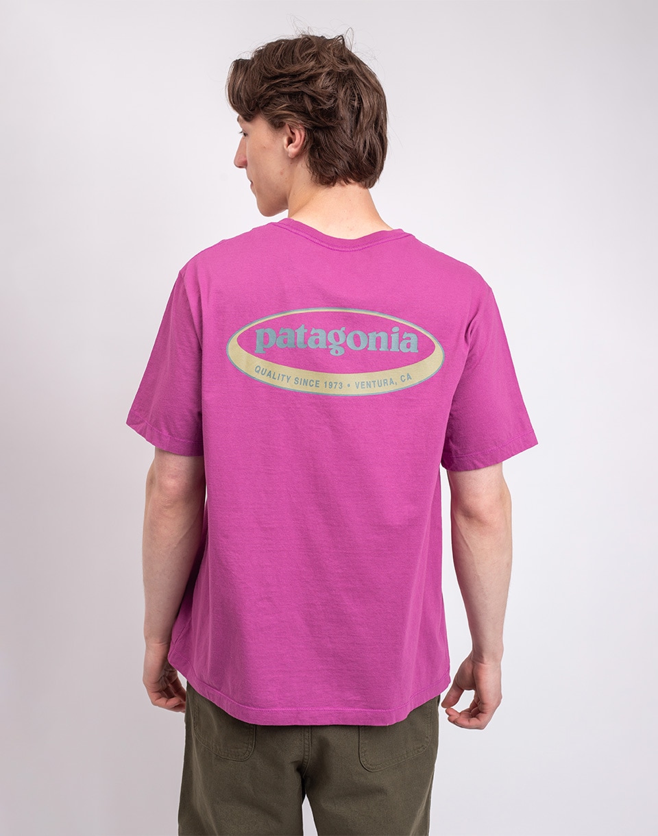 Patagonia M's '95 Oval Logo T-Shirt Faded Magenta S
