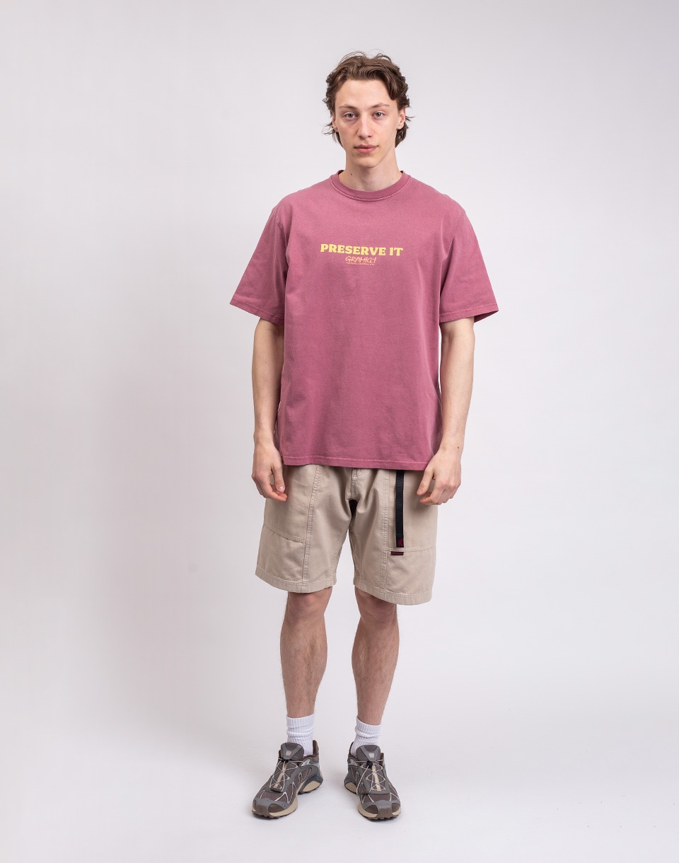 Gramicci Footprints Tee Pigment Dyed RED PIGMENT M