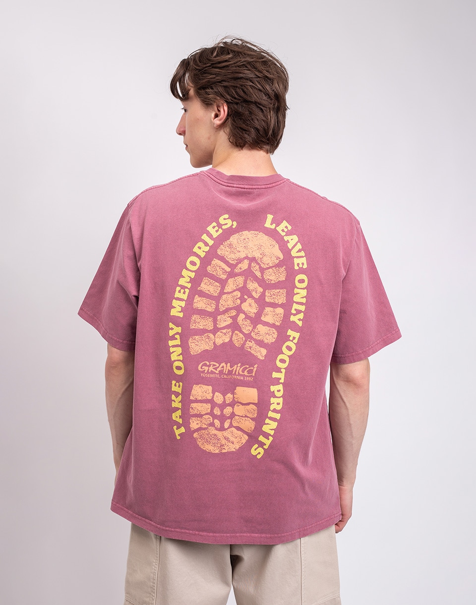 Gramicci Footprints Tee Pigment Dyed RED PIGMENT M