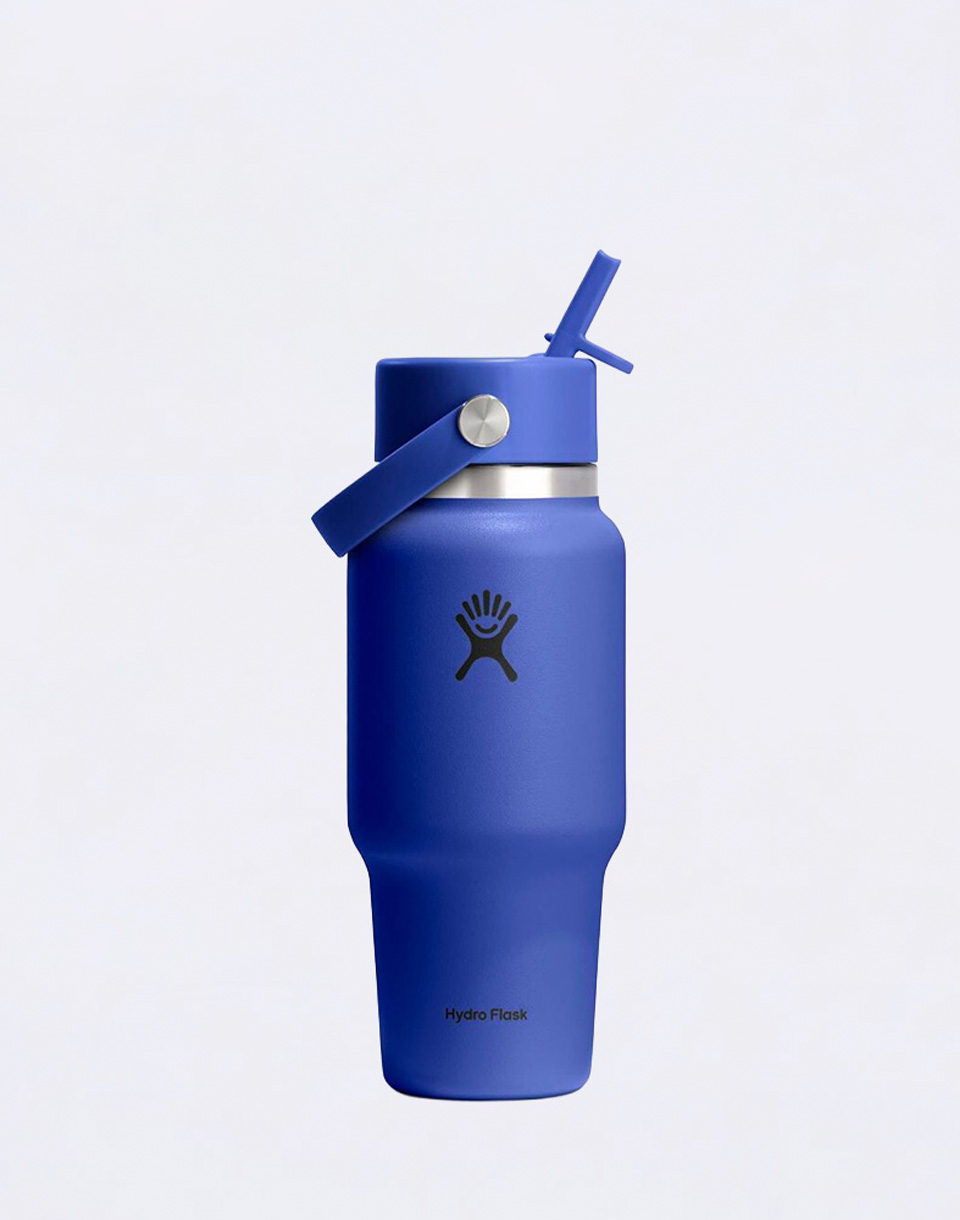 Hydro Flask Wide Mouth Travel Bottle with Flex Straw Cap (710 ml) Capri Blue
