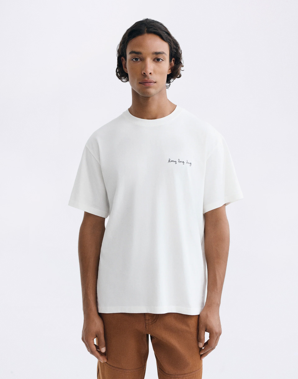 Thinking MU Long Hug Aaron Tee WHITE S