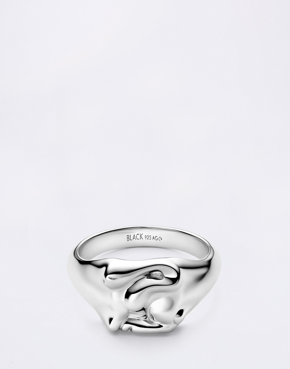 Maria Black Rabbit Mini Signet Ring Silver Silver 50