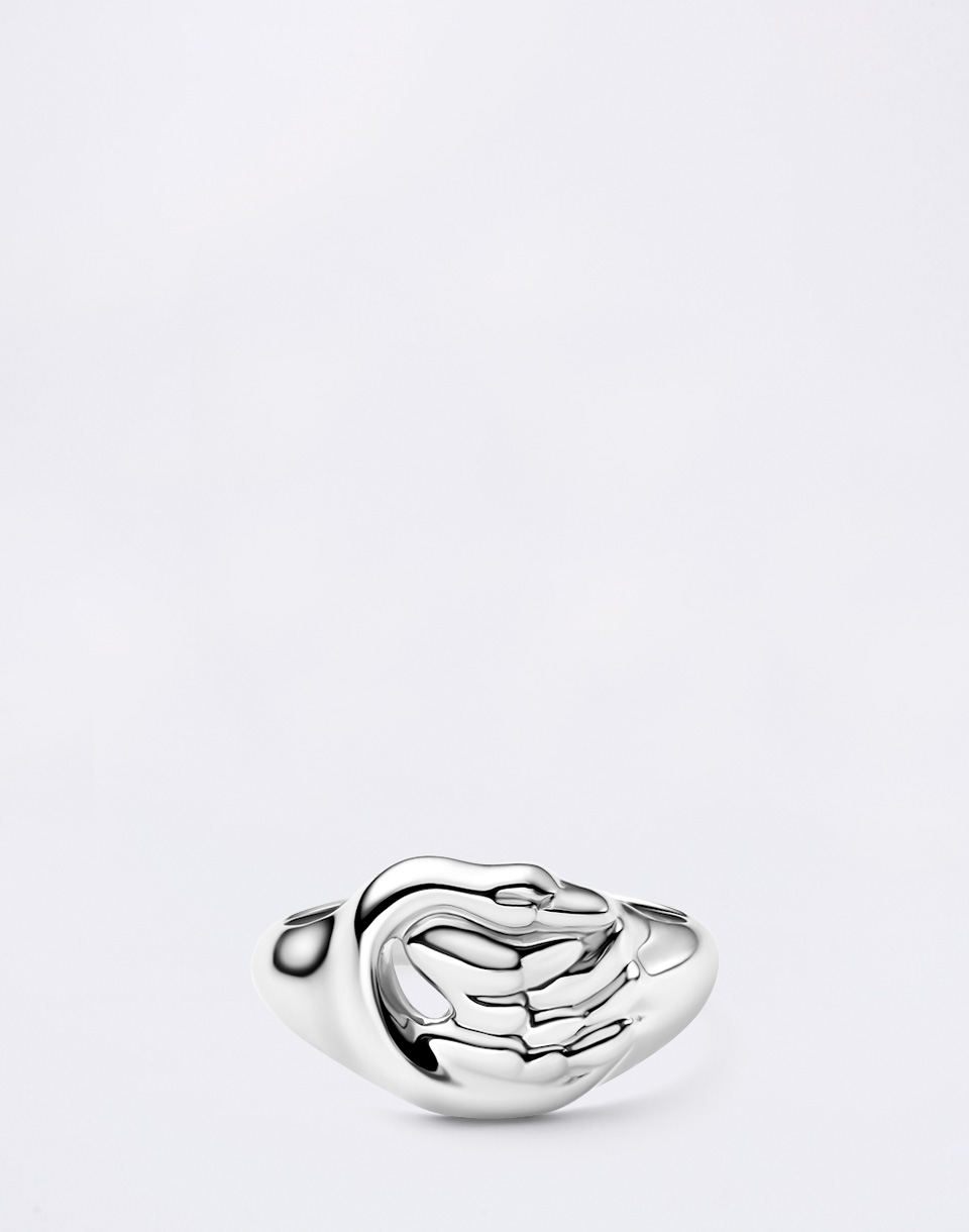 Maria Black Swan Mini Signet Ring Silver Silver 52