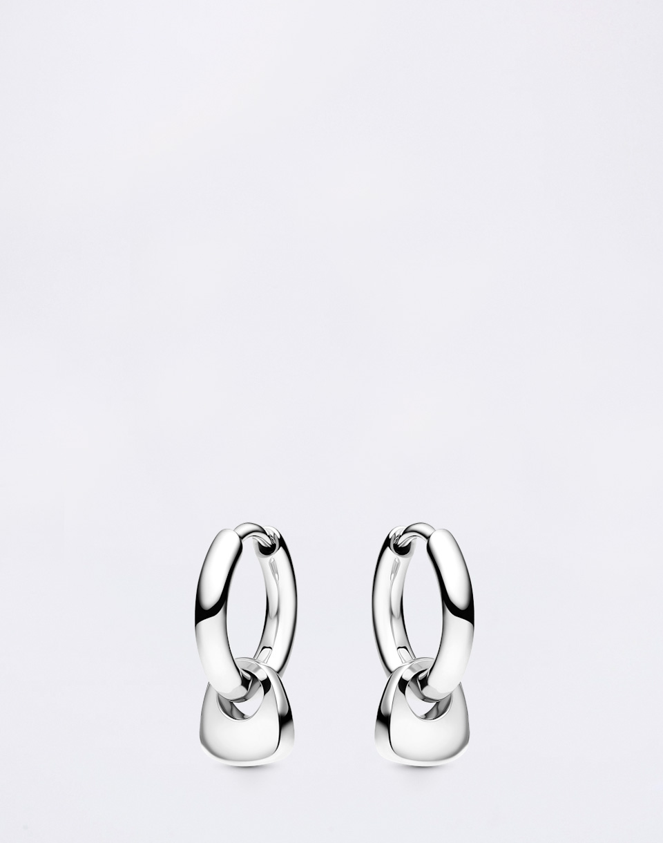 Maria Black Tote Mini Huggie Silver Silver