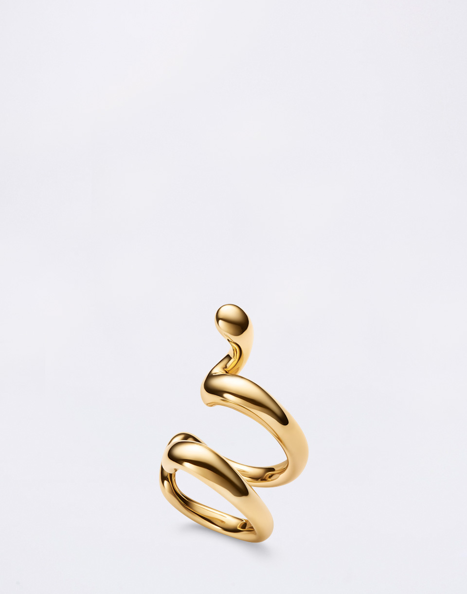 Maria Black Whirl Ear Cuff Gold Gold