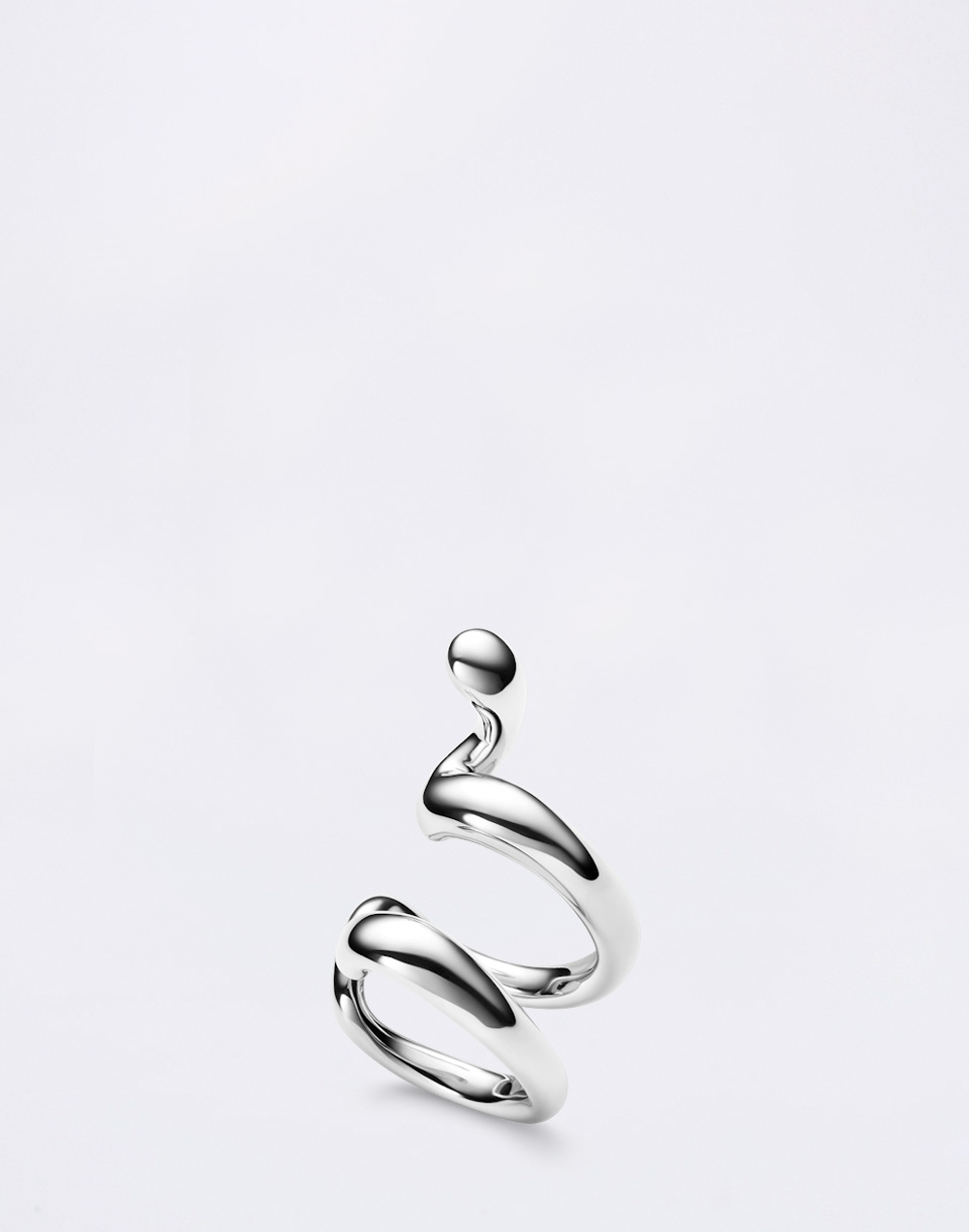 Maria Black Whirl Ear Cuff Silver Silver