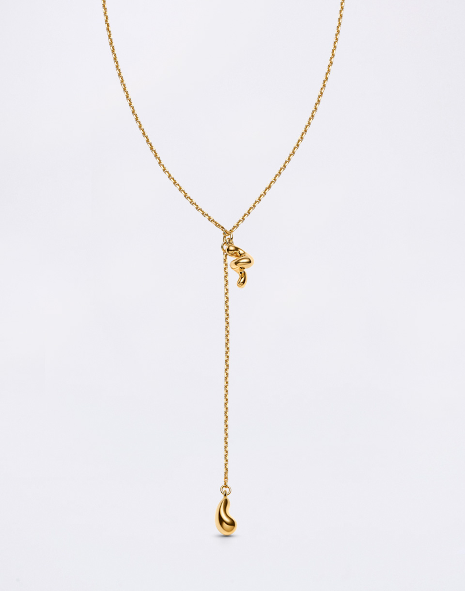 Maria Black Whirl Necklace Gold Gold
