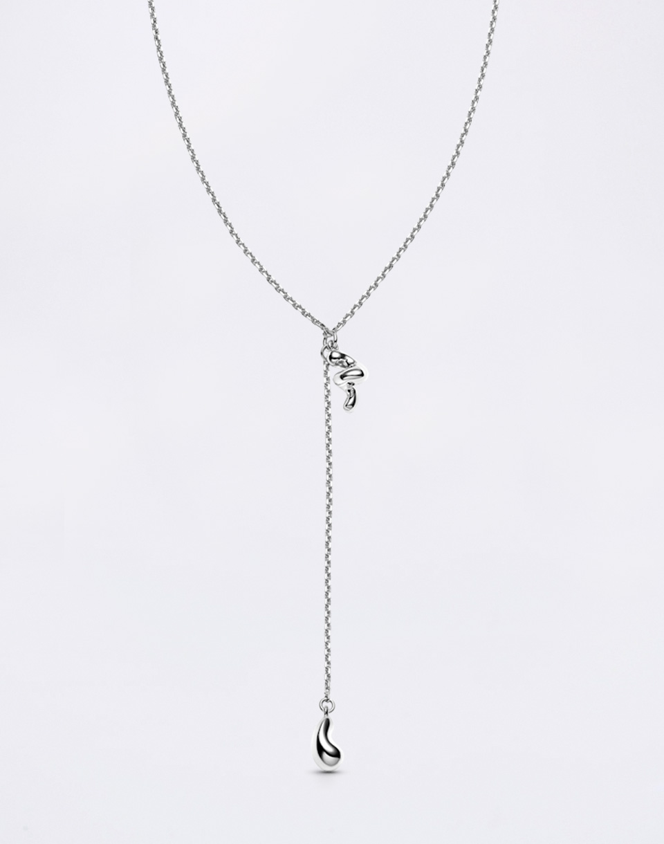 Maria Black Whirl Necklace Silver Silver