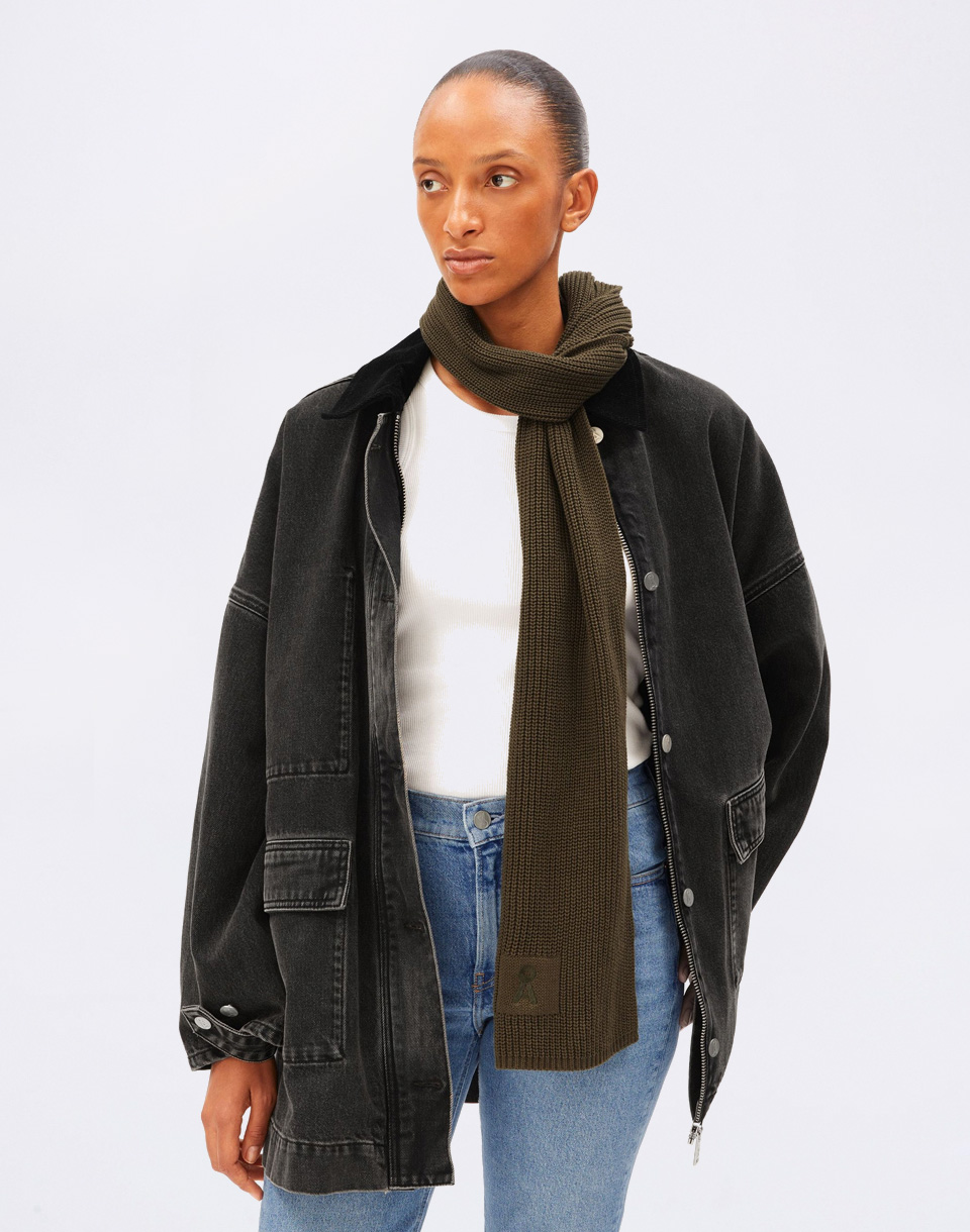 Armedangels Iconic Å Claasas Cotton Scarf 3646 dark earth
