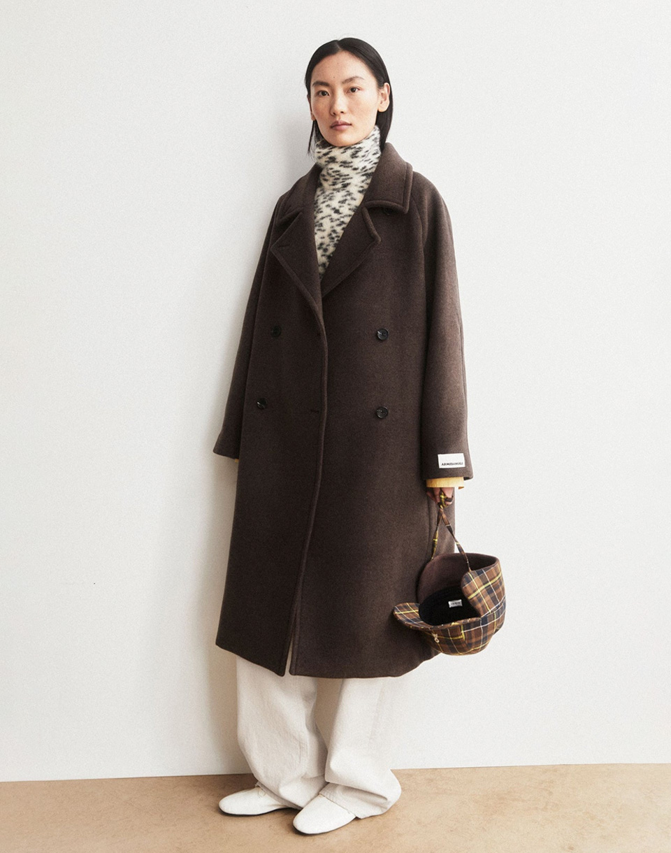 Armedangels Double-Breasted Wool Coat 3719 claystone melange S (obrázok 4)