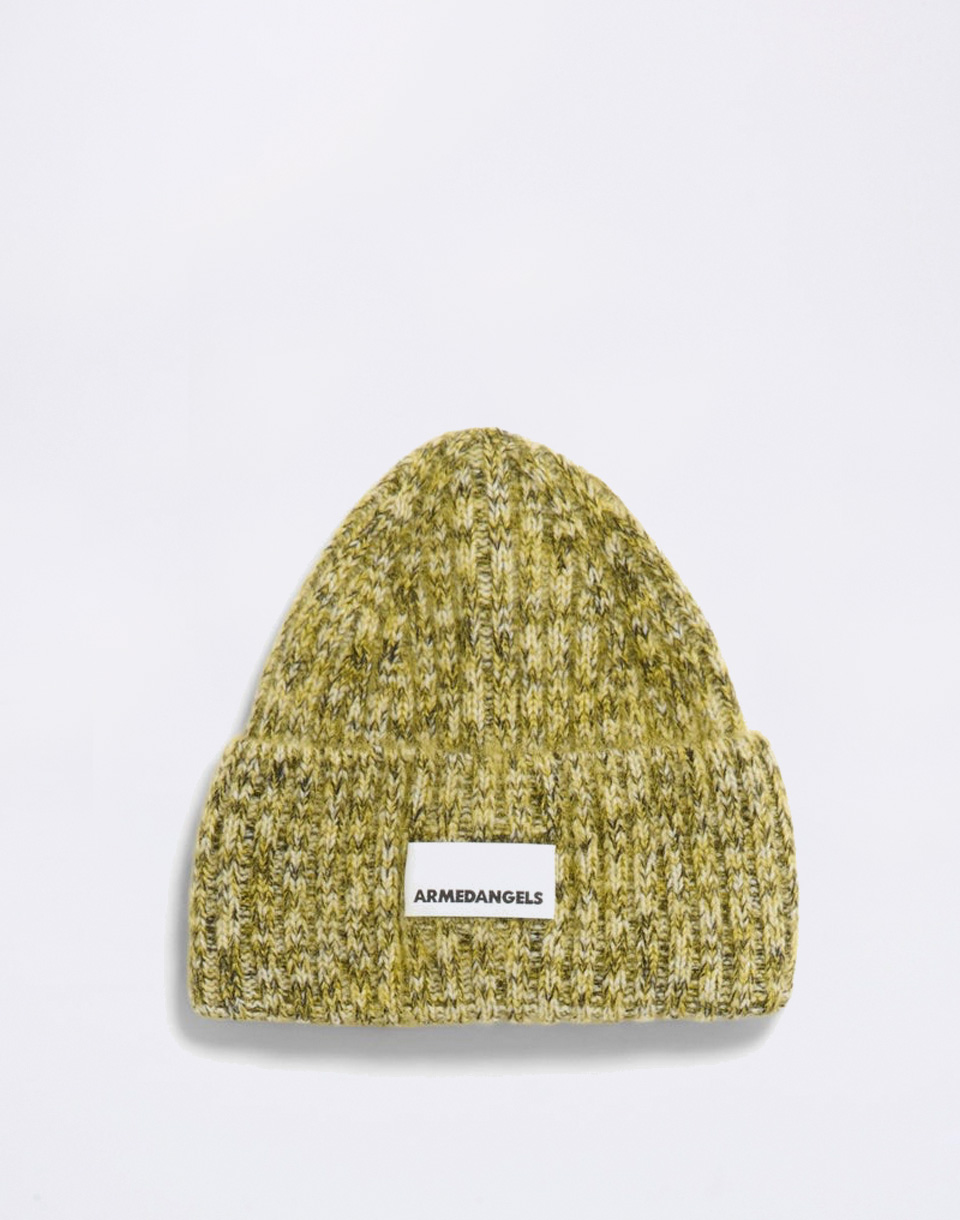 Armedangels Brushed Mouliné Knitted Beanie 3684 oatmilk-mosslace