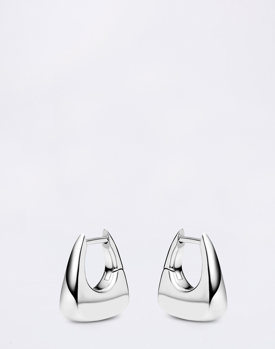 Maria Black Tote Huggie Silver PAIR Silver