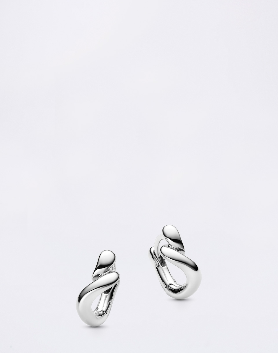 Maria Black Whirl Huggie Silver PAIR Silver