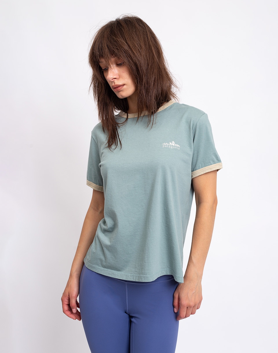 Patagonia W's Fitz Roy Foothills Ringer Tee Cover Green XS