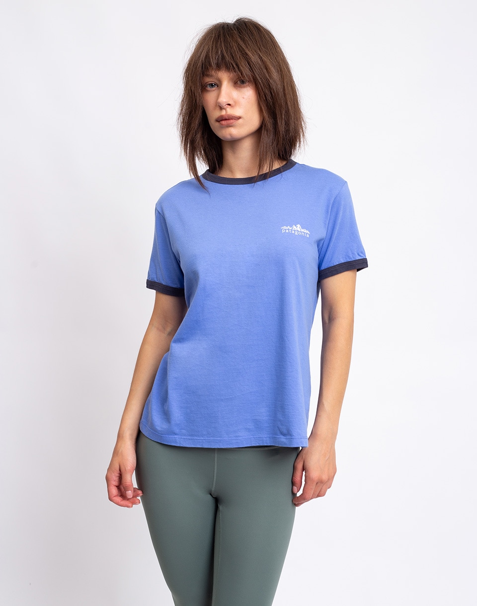Patagonia W's Fitz Roy Foothills Ringer Tee Diver Blue XS