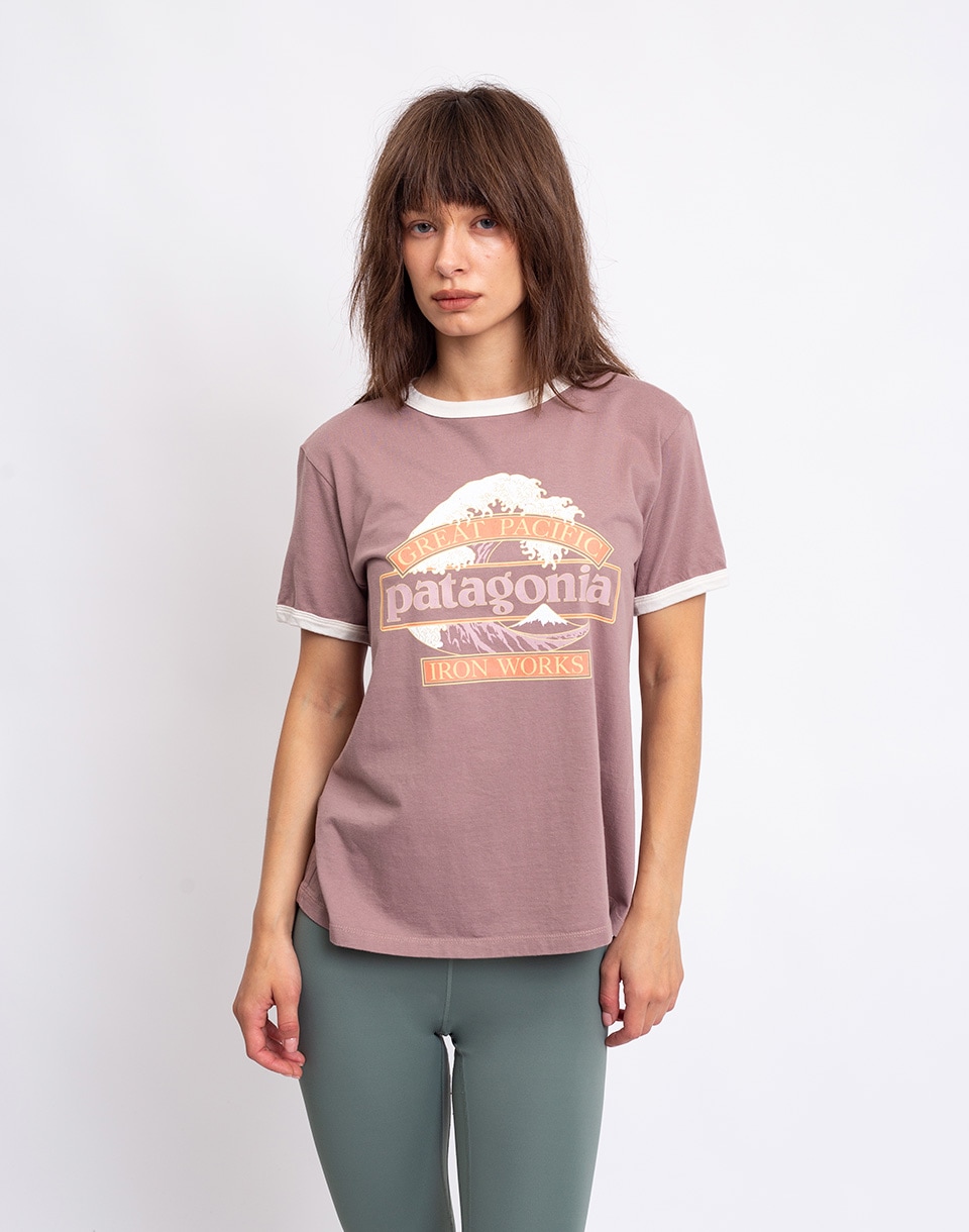 Patagonia W's Great Waves Ringer Tee Moonrise Taupe XS