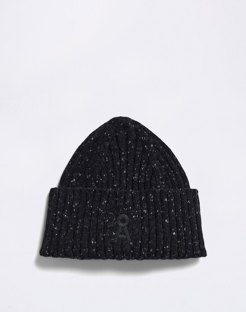 Armedangels Tweed Knit Hat 3883 black tweed