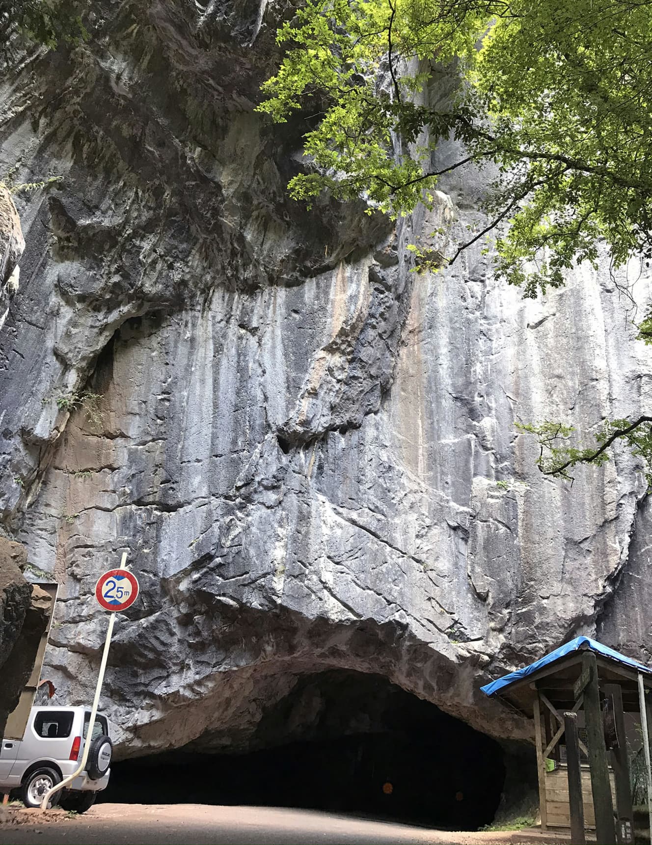 県道300号線　羽山(はやま)第二隧道(ずいどう)［岡山県高梁市］　1921年に鍾乳洞を手作業で掘削し、作られて以降、そのままの形で残されている。内部にはまったく明かりがなく、完全な暗闇が30ｍ以上続くという