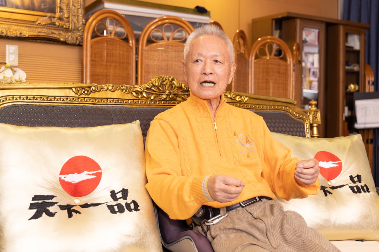 半世紀の激動を熱く語ったラーメンチェーン店「天下一品」の木村勉会長。86歳には見えない（撮影：加藤慶）