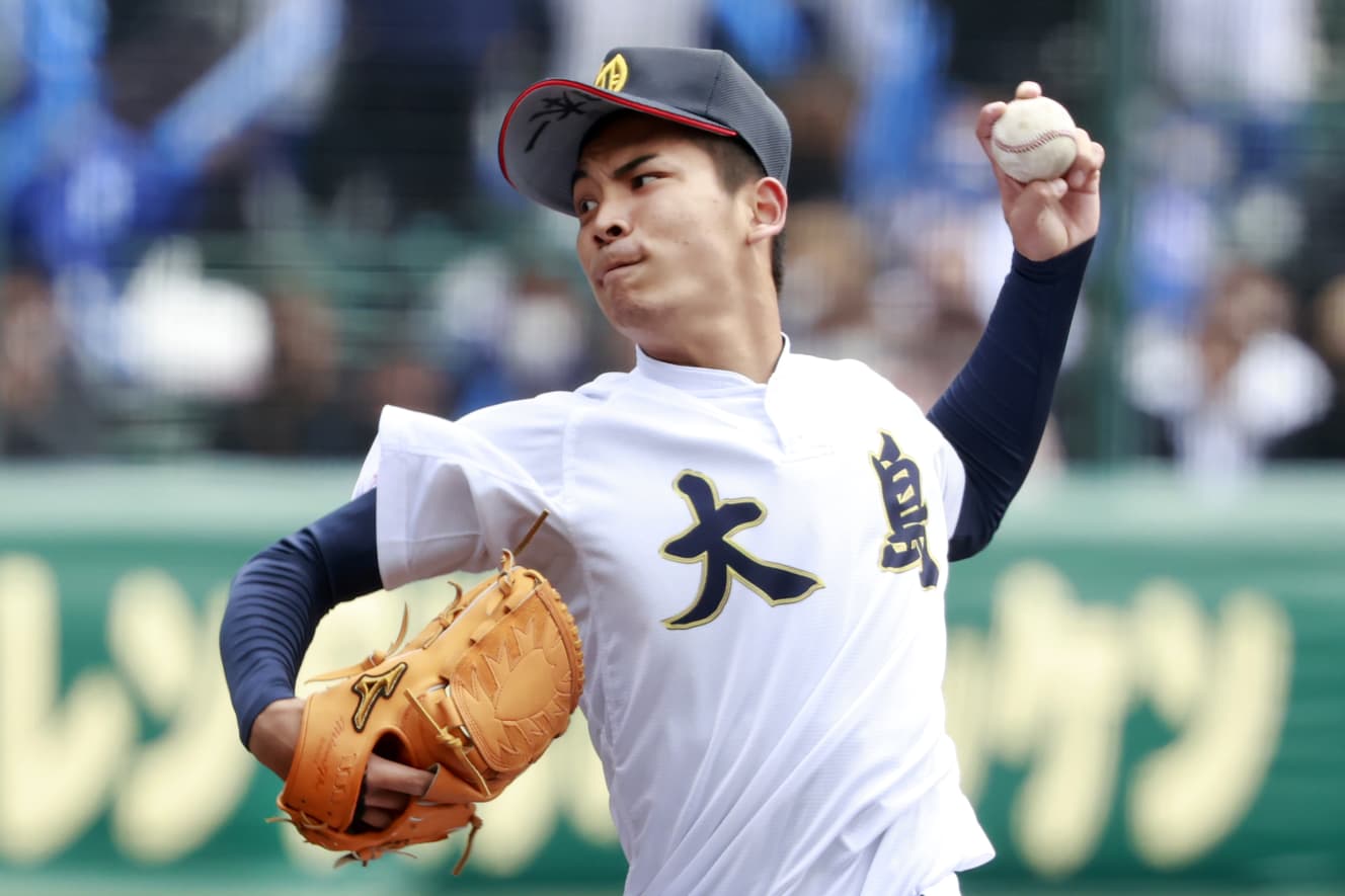 8回169球を投げ切ったエース大野稼頭央(撮影・小池義弘)