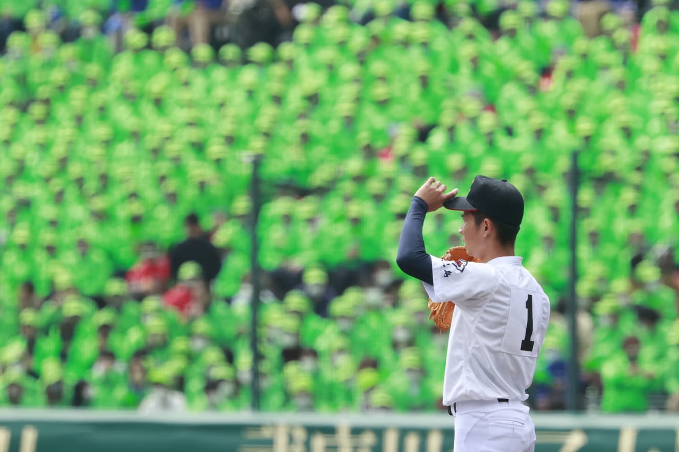 試合後半、本来の調子を取り戻したエース大野(撮影・小池義弘)