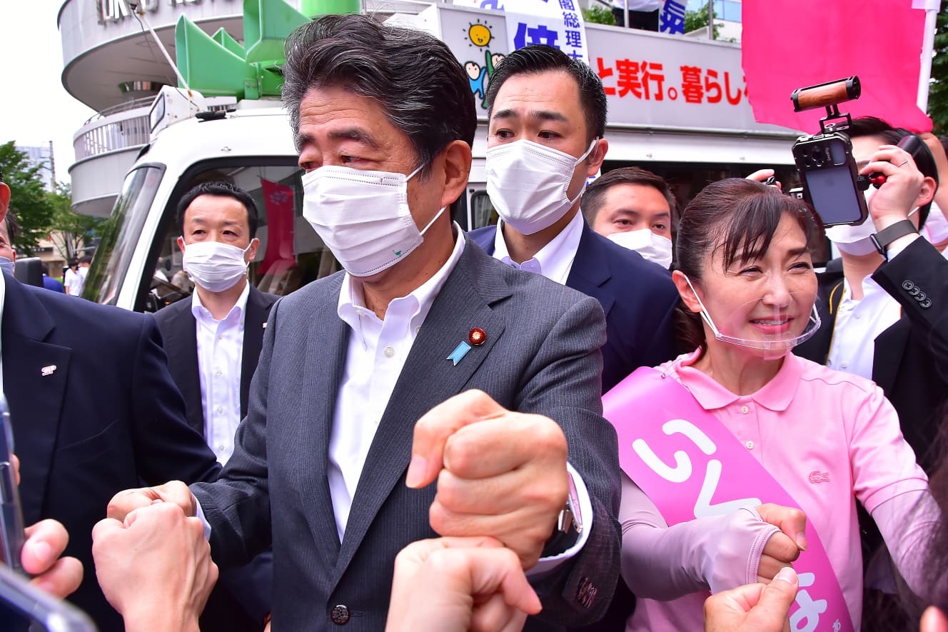 ６月22日に参院選候補の生稲晃子氏を応援した安倍元首相