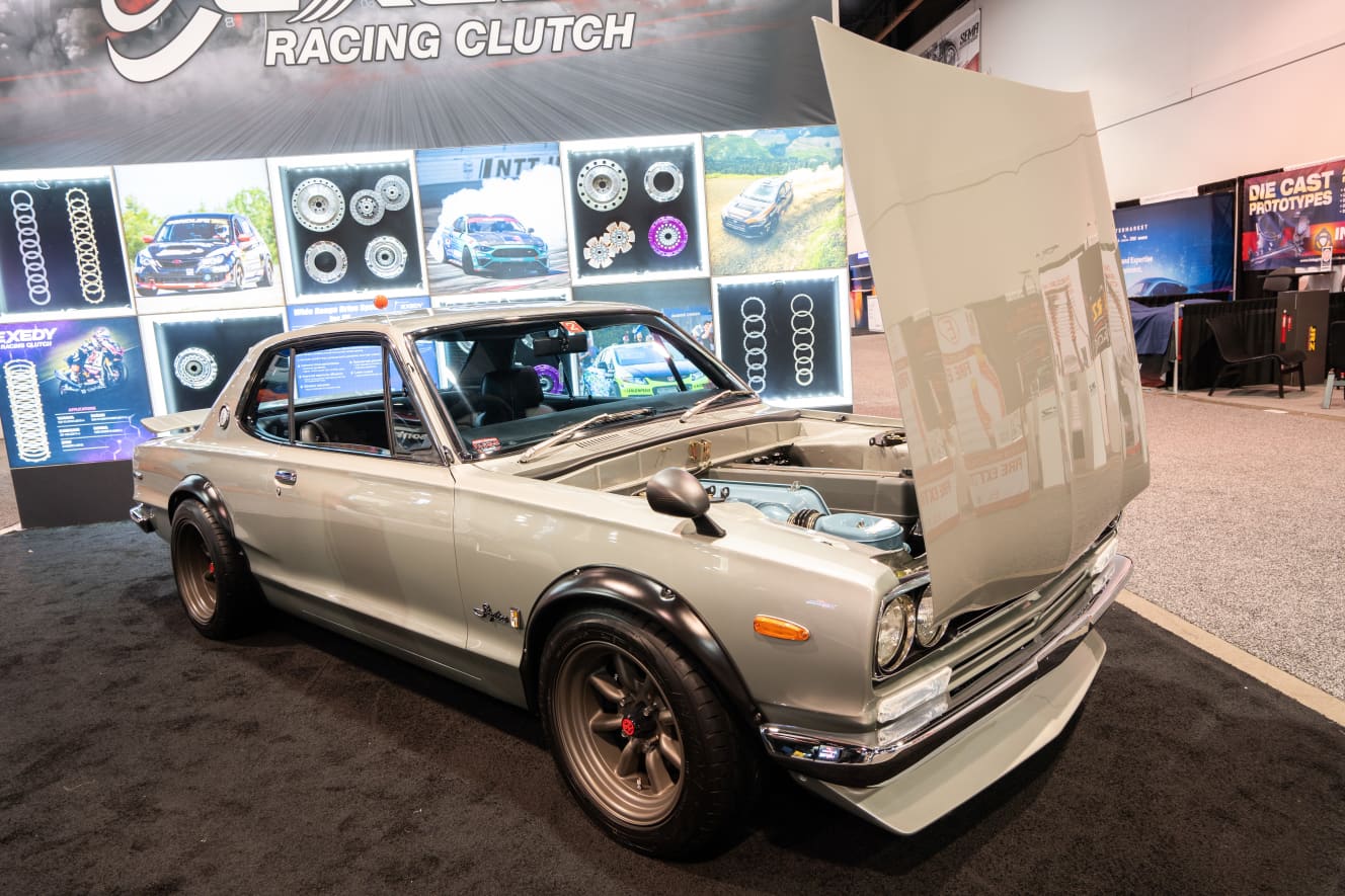 今回の特徴は、日本企業の出展が増えたこと。写真は1968年に日産がリリースした3代目スカイライン「ハコスカ」