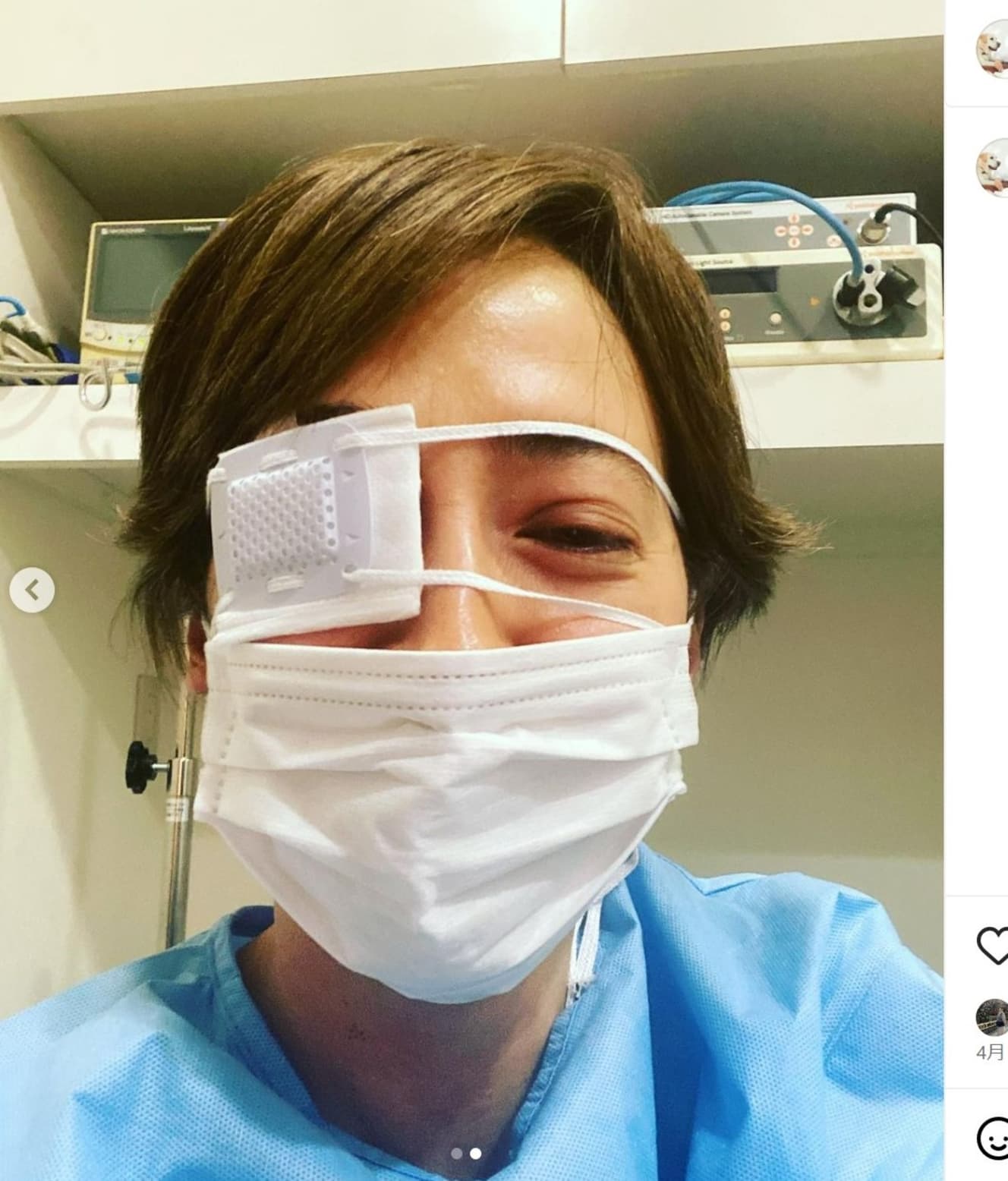 眼帯姿も公開して……(オフィシャルインスタグラムより)