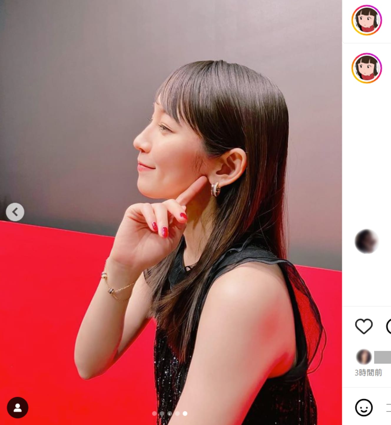 吉岡里帆　肩出し黒ドレスで妖艶ショット披露（本人のInstagram ＠riho_yoshiokaより）