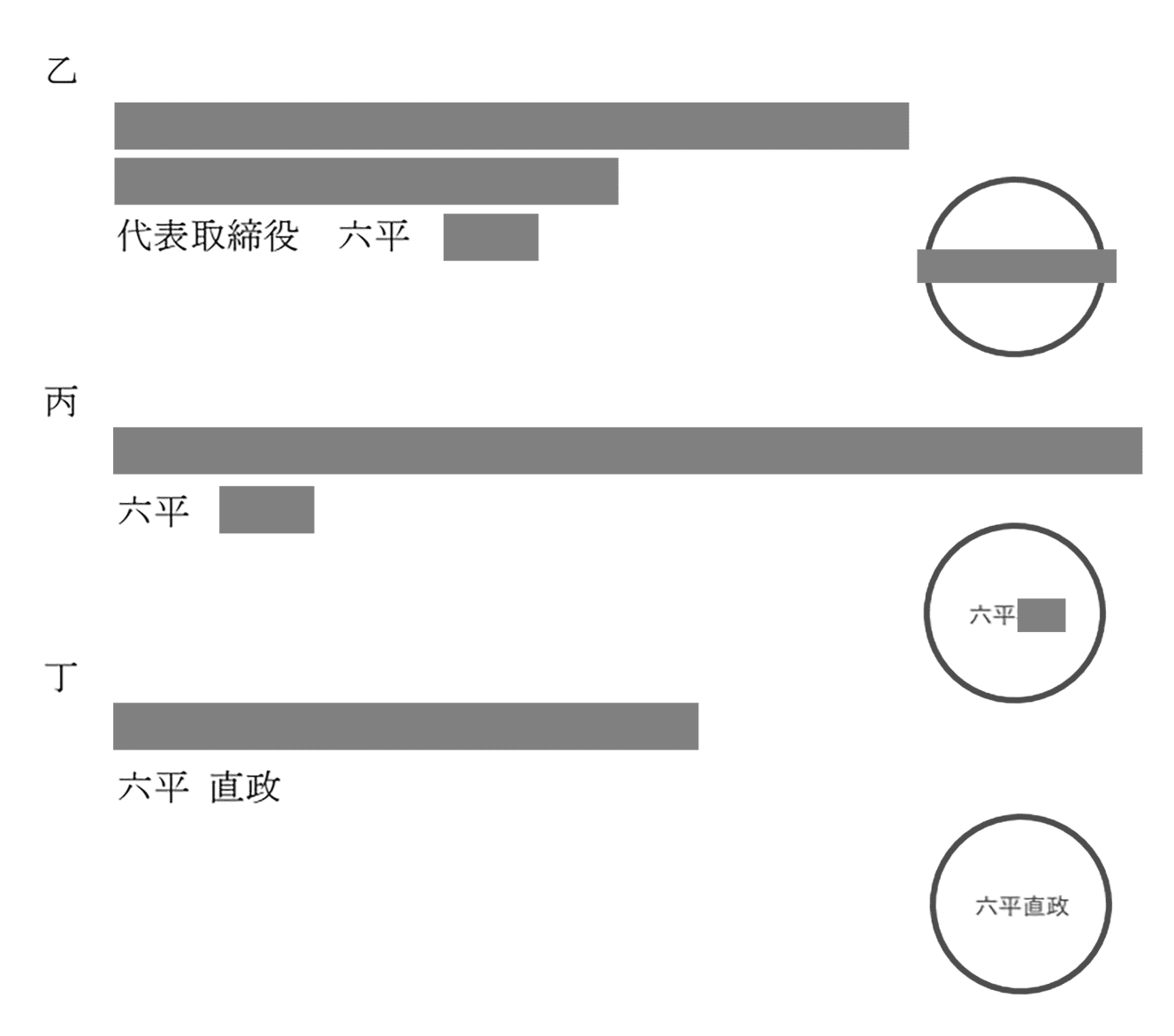 契約書に記された六平親子の署名。契約書には、六平が連帯保証人になる旨も記載されている