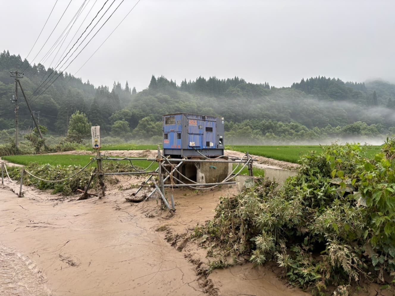 豪雨により、甚大な被害を受けた戸沢村