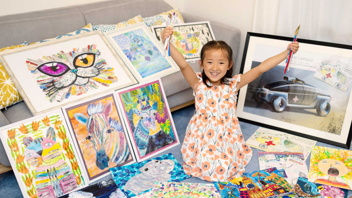 【爆売りセール開催中！】 世界的な賞を受賞で注目！8歳の天才画家Sayaちゃんのすごさ 絵画