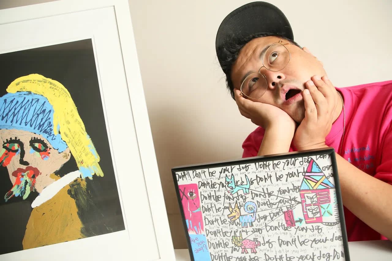 とろサーモン久保田 絵 アート とろサーモン久保田和靖個展『なぐりがき』」の様子。 - とろ