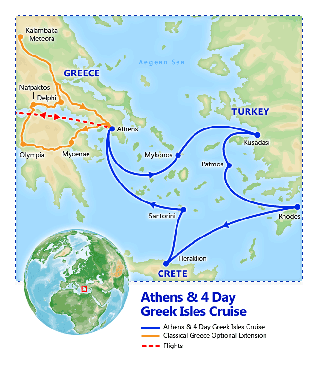 Athens & 4 Day Greek Isles Cruise, 2020 Vacation Packages by Friendly Travel