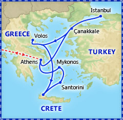 Athens & 7 Day Greece & Turkey Cruise itinerary