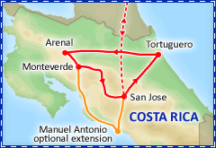 Costa Rica Pura Vida itinerary