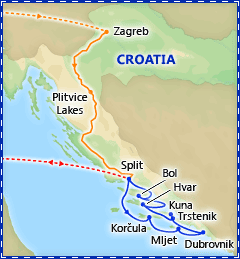 Croatia Cruise Adventure itinerary