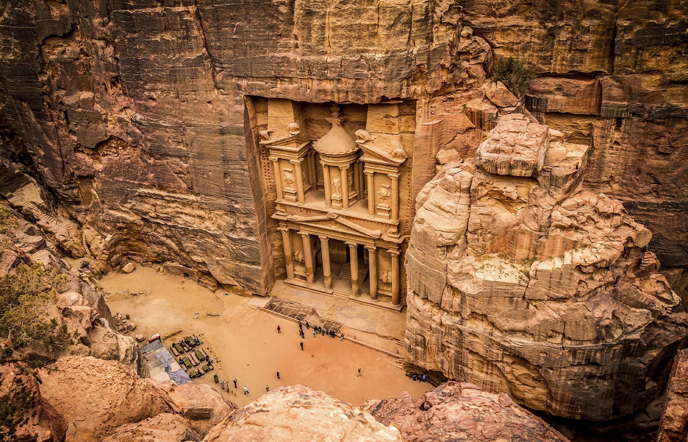 Aerial view of Petra Treasury
