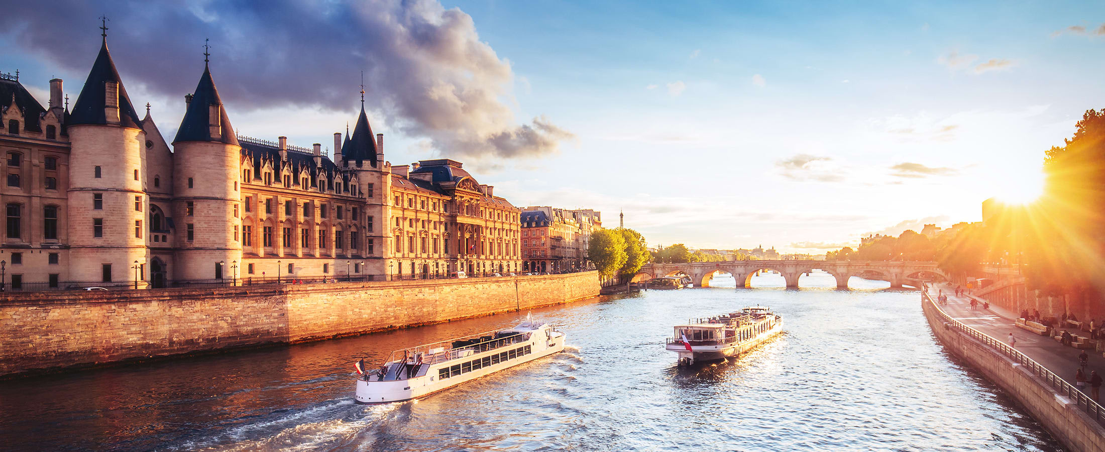 Sunset over the Seine River, Paris
